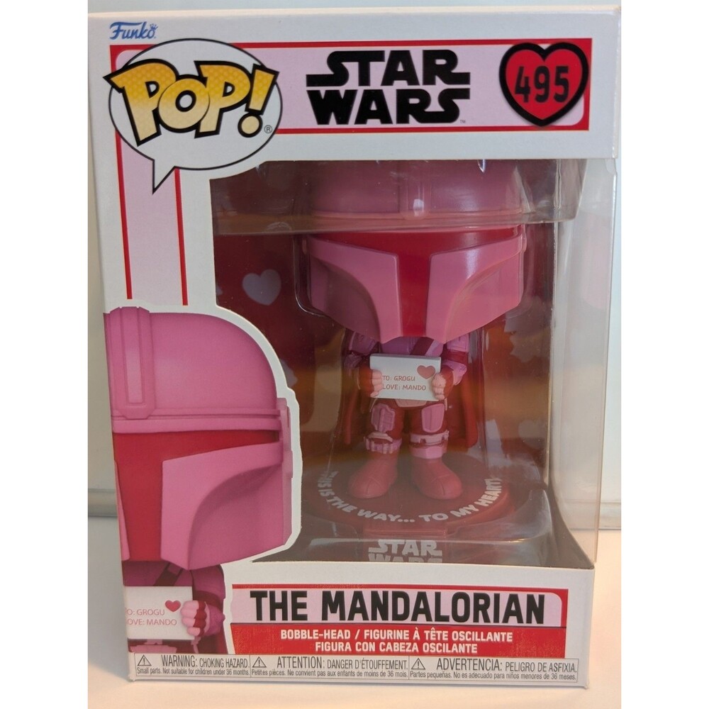 Funko POP! Star Wars Valentine's Day The Mandalorian Pink #495